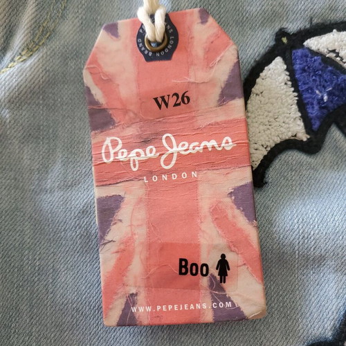 Pepe Jeans shorts new, size S 26, blue with embroidered designs