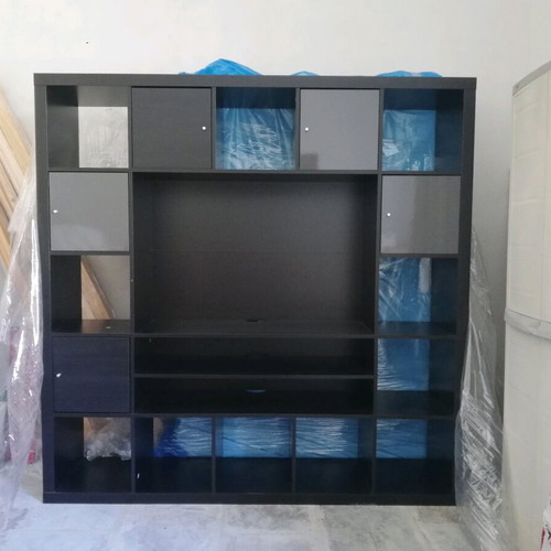 Ikea Kallax TV Unit like new, 180x180 cm, black matte cabinets