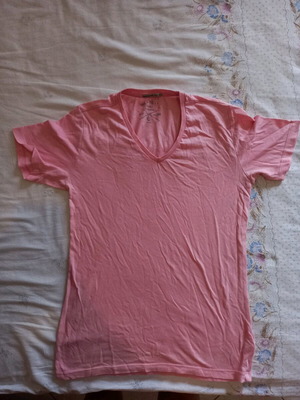 Bershka men's short-sleeve t-shirt used, pink, size M