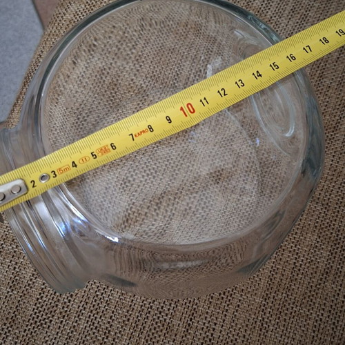 Large glass jar like new without lid, ideal for candies
