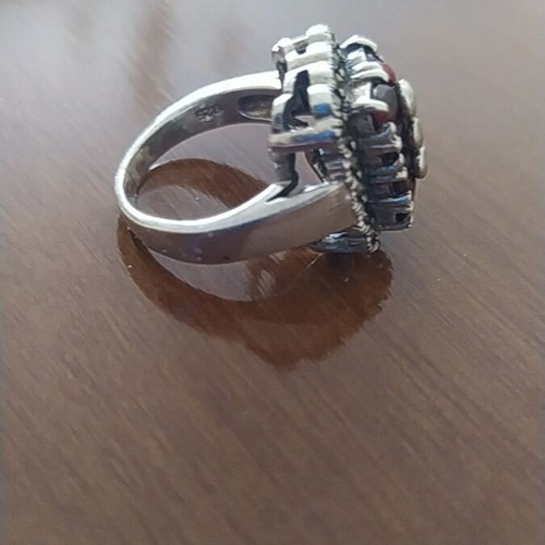 925 Victorian style ring with carving