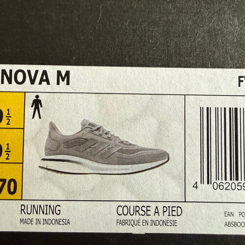 Adidas Supernova M athletic shoes new, size 44, gray