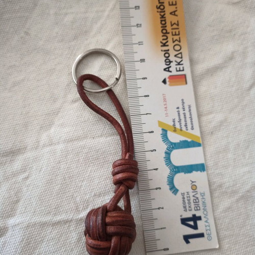 Leather monkey fist brown new