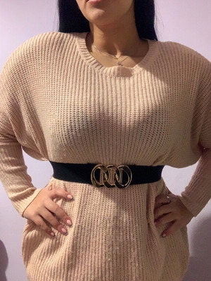 Bershka women's knitted sweater pink like new, size M