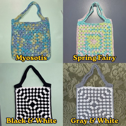 Handmade Crochet Mini Tote Bag made to order, cotton blend