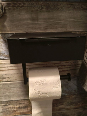 Toilet paper holder new with baby wipes compartment