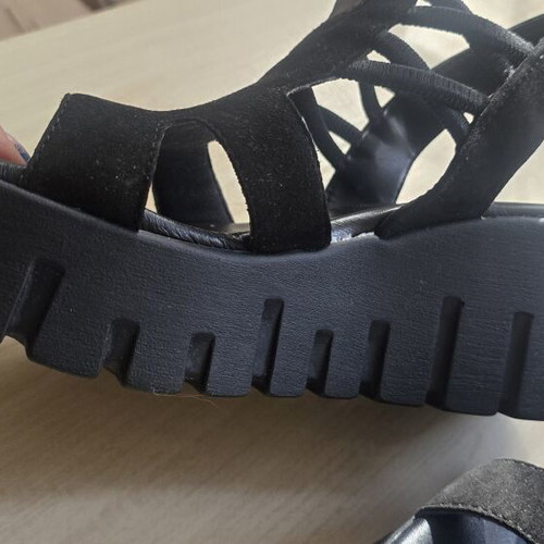 Tamaris sandals new, size 39, 7 cm platform, black