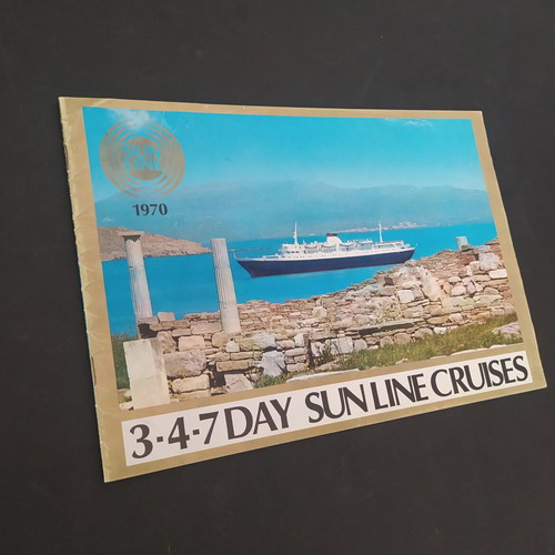 Sun Line cruise ships brochure 1970 Stella Maris Oceanis Solaris
