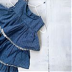  Καλοκαιρινό μπλε αμάνικο φορεματάκι για κορίτσι