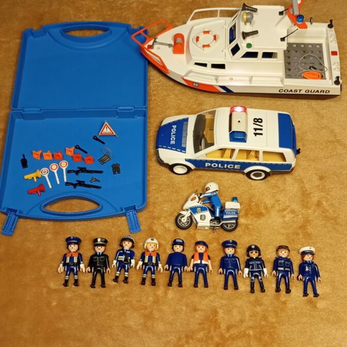 Playmobil police and coast guard collection used, 1990s sets