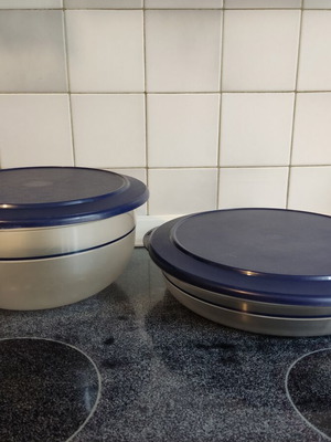 Tupperware storage bowls, 3.5L and 2L, airtight