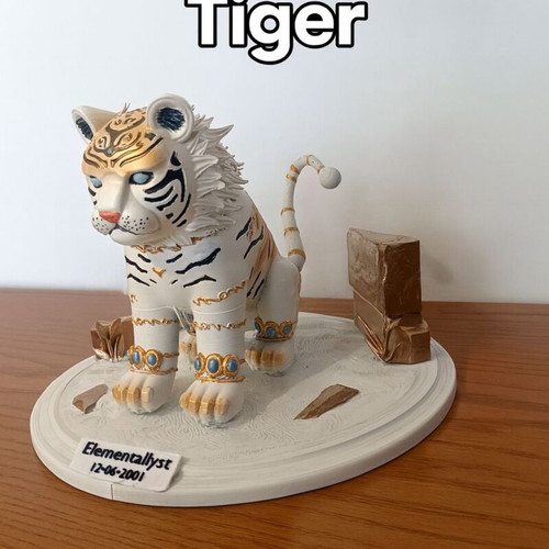 Elementallyst Tiger figure 30 cm new, 3D printed with durable PLA+
