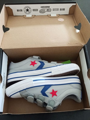 Παπούτσια Converse αθλητικά καινούργια για αγόρι Νο 31 γκρι με μπλε