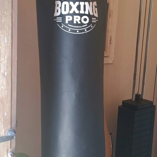 Boxing bag with pull-up bar like new