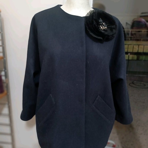 Women's jacket cardigan new, wool, with brooch, size L-XL, black