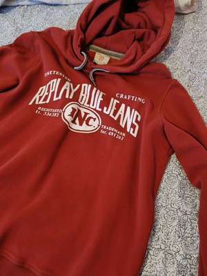 Replay hoodie Medium red like new with hood