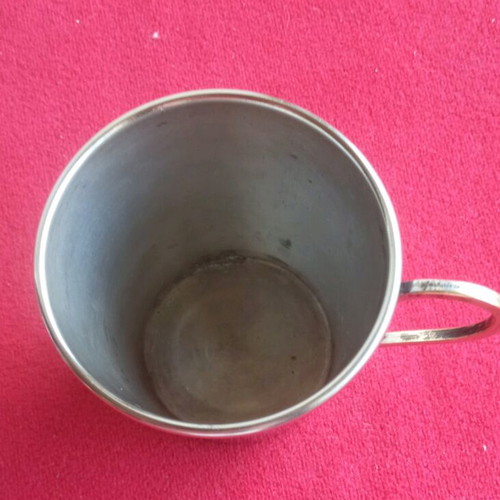 Decorative silver-plated vintage 70's cup used with bronze handle