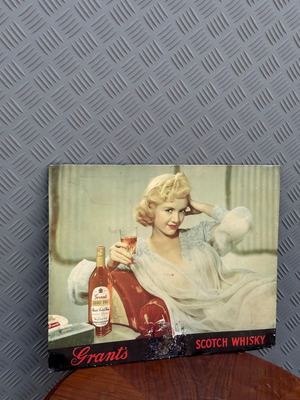 Old promotional tin sign Scotch Whisky used