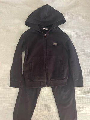Dolce Gabbana kids set used, black cotton fabric, zipper defect