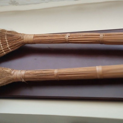 Handmade brooms like new, natural rice straw fibers