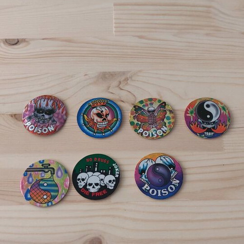 Poison caps used, set of 7 pieces