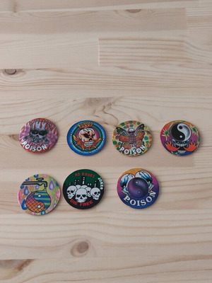 Poison caps used, set of 7 pieces