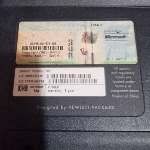 HP Compaq Presario C700 laptop μεταχειρισμένο για ανταλλακτικά ή επισκευή