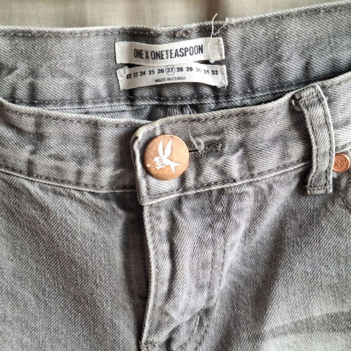 One Teaspoon W27 Awesome Baggies Grey Distressed Jeans like new, S/M