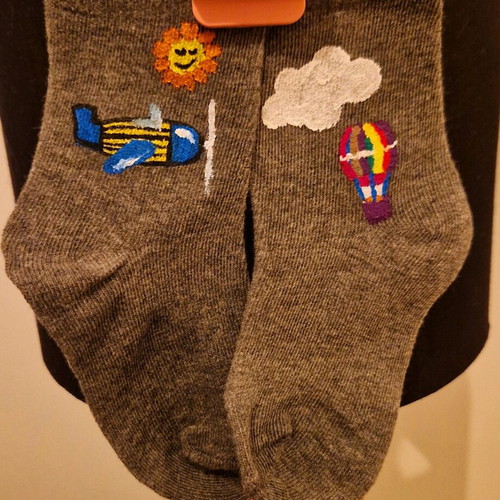 Children's socks hand-painted, 2 sets made to order