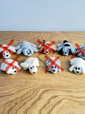 Vintage Mini Plush Pound Puppies 1995 σετ 5 σαν καινούργιο