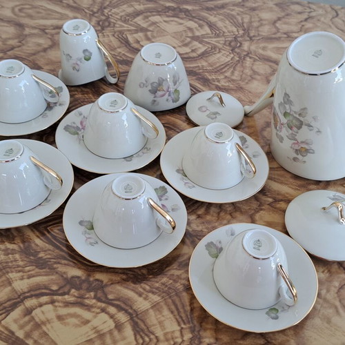 Zeh Scherzer Bavaria Germany tea set new, 1960s collectible porcelain