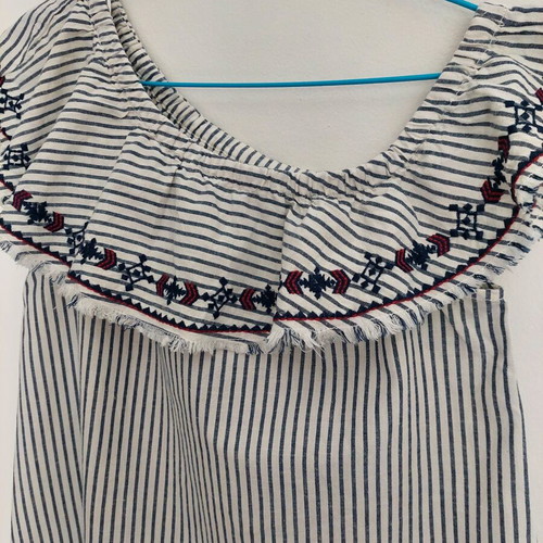 H&M cotton blouse, white and grey, size M
