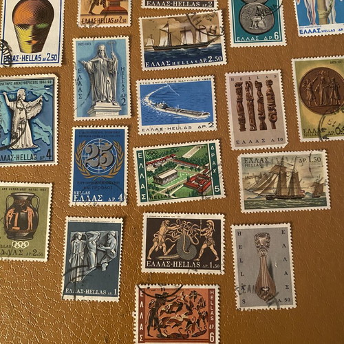 Greek commemorative stamps used, set of 24