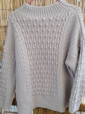 Warehouse bobble jumper used, white, size M, thick knit