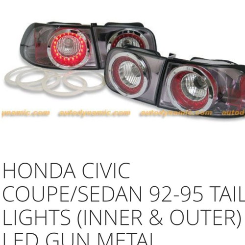 Honda Civic tail lights set 1992-1996 sedan coupe with LED