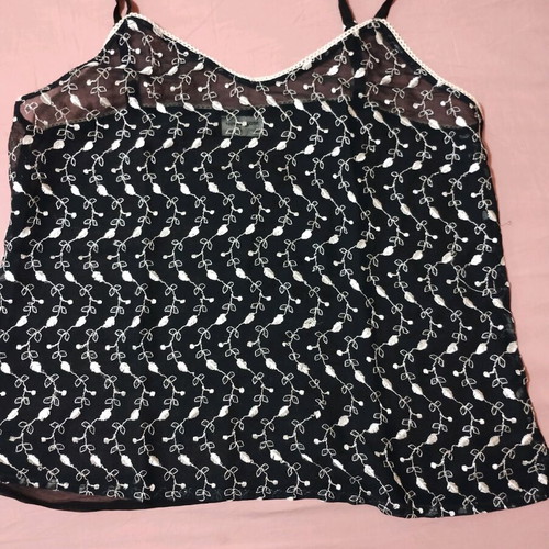 Blouse new with transparency and embroidery in black and white