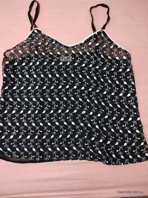 Blouse new with transparency and embroidery in black and white