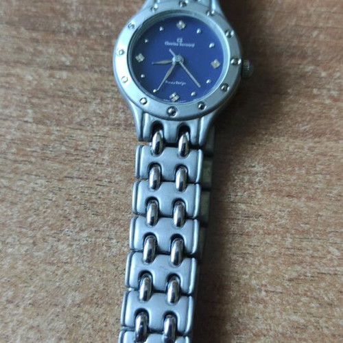 Christen Dion wristwatch used, women's, blue and silver