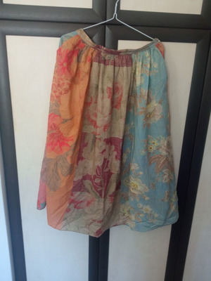Zara ZW Collection Floral Midi Skirt patchwork 100% cotton like new