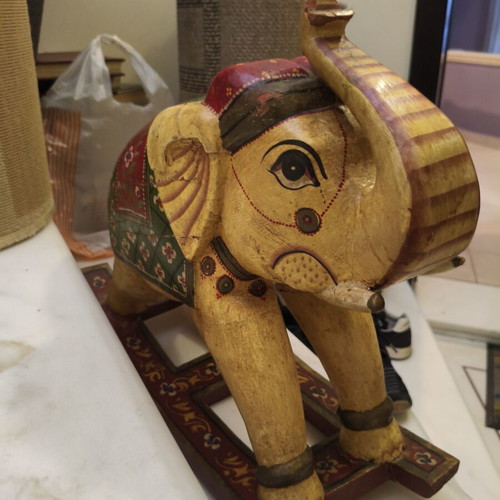 Indian wooden elephant used decoration 55x45x25 cm