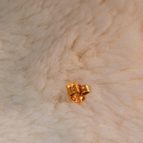 Vintage 14k gold earrings with dark blue stone and zircons, like new