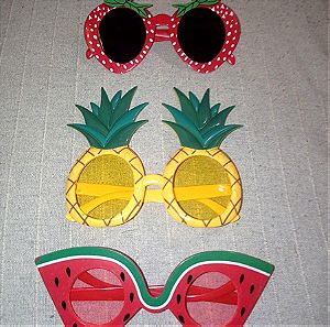 3 ζευγάρια αποκριάτικα γυαλιά φρούτα