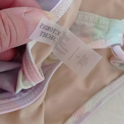 Victoria's Secret pastel print bikini set, size Large