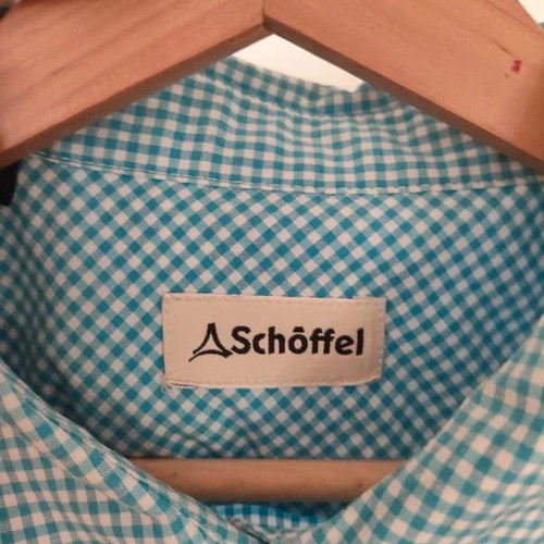 Schoeffel lightweight women's shirt plaid pattern sizes L/XL like new