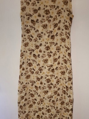Naf Naf floral dress like new, beige with brown print