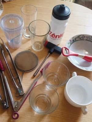 Various kitchen utensils used, mixed set