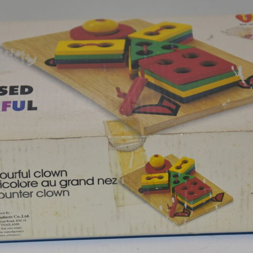 Wooden Clown Toy new, Thai made by Viola