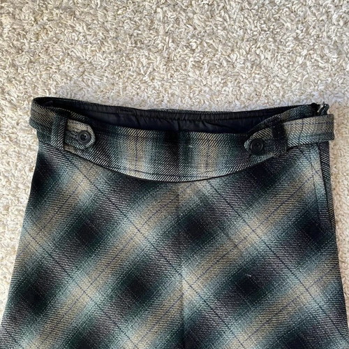 Midi green checkered skirt used, size 40 (M)