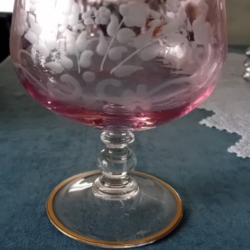 Pink Murano luxury glasses new with silver, set of 2 pieces