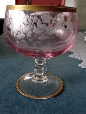 Pink Murano luxury glasses new with silver, set of 2 pieces